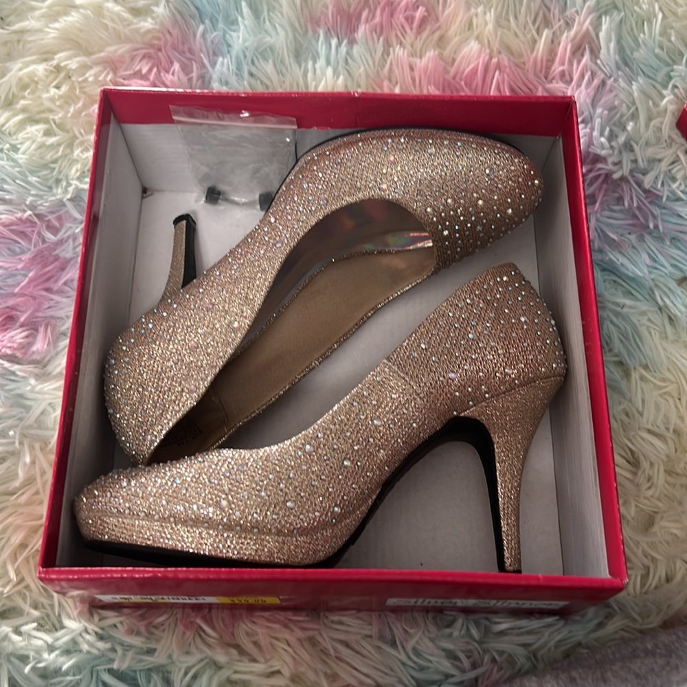 Gold Shimmery High Heels